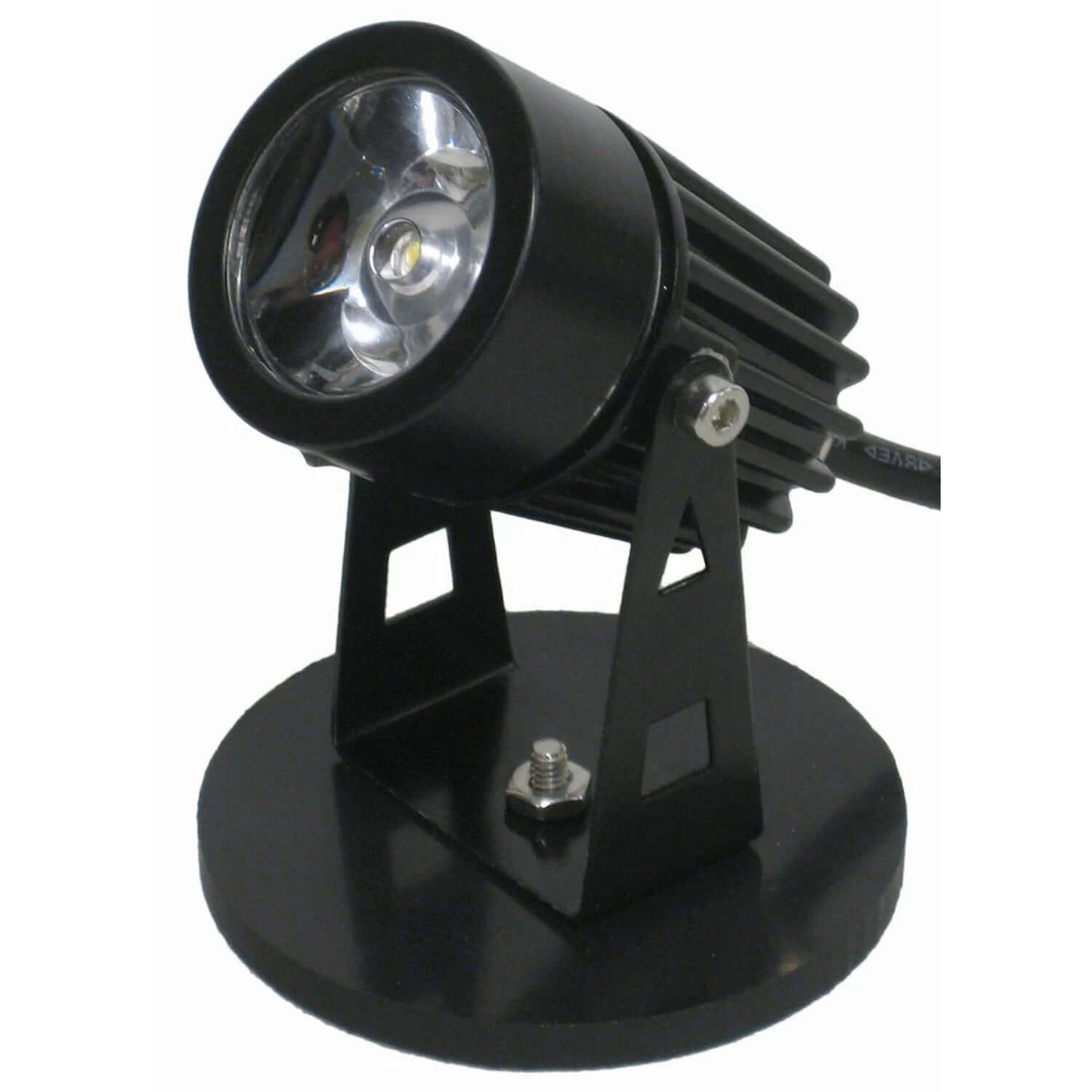 3 Watt Underwater LED Light warm white 2800K aluminum housing with base and 15 ft power cord for pond and fountain lighting