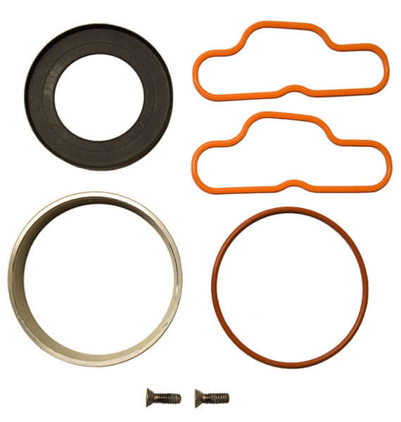 Stratus SRC rocking piston compressor rebuild kit components with O-rings, seals, gaskets and screws