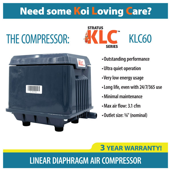KLC Koi Pond Aerators - 3000 to 22500 gallon ponds