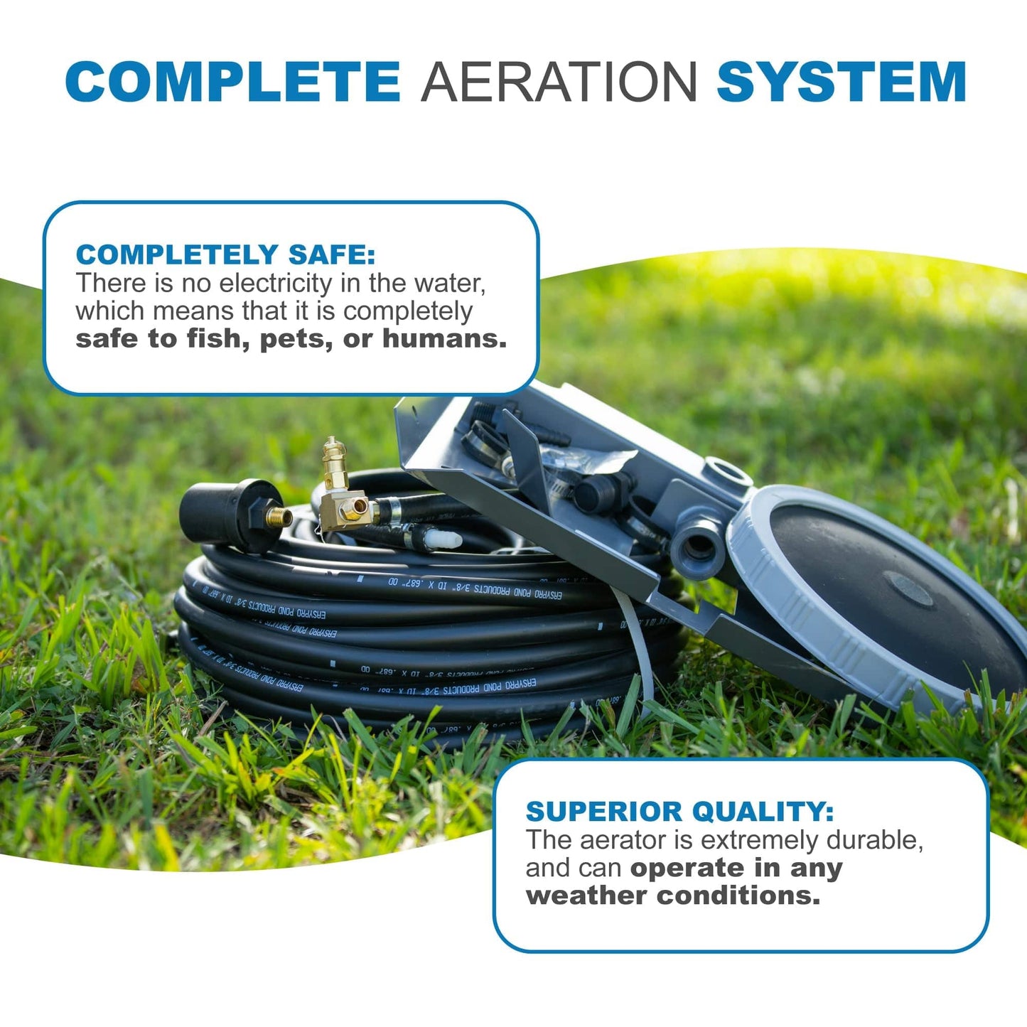 AirPro 1/2 HP Rocking Piston Pond Aerator Kit - For Ponds up to 2 Acres.