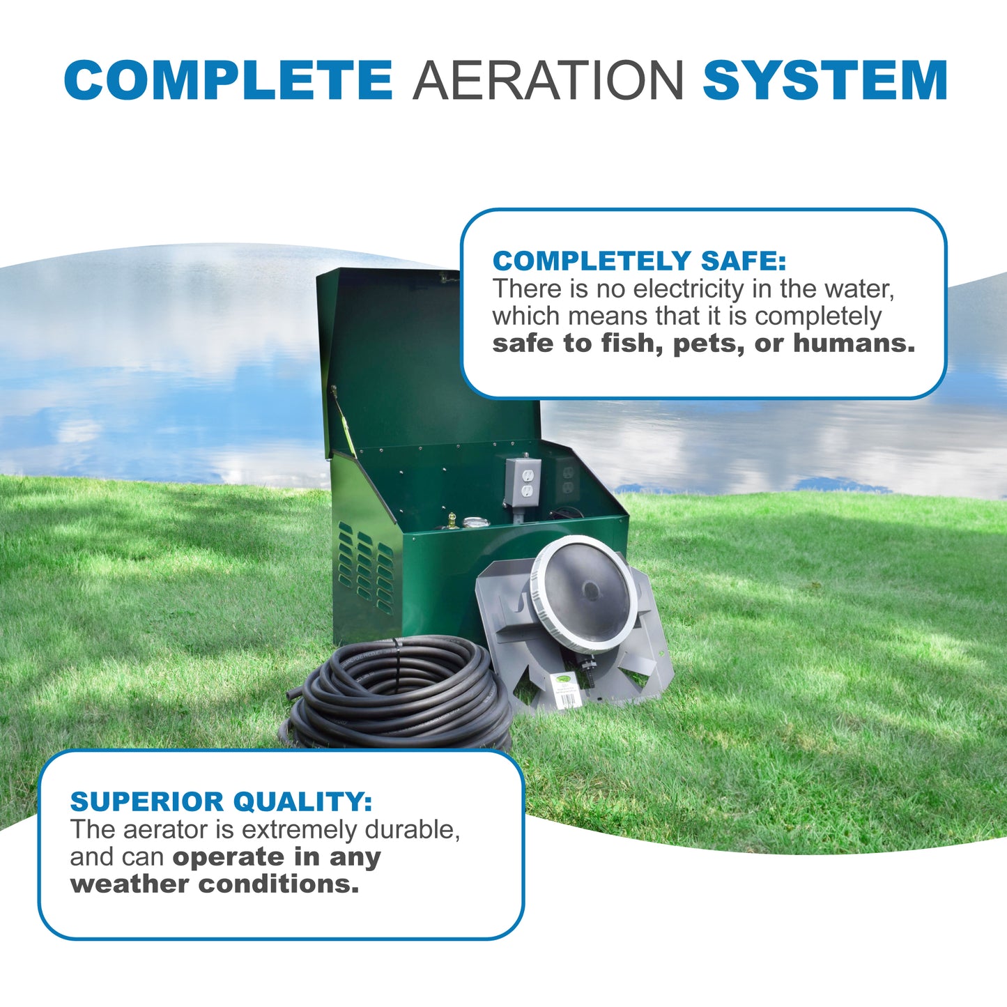 AirPro Deluxe Pond Aerator Kit - 1/2 to 1 Acre Ponds.