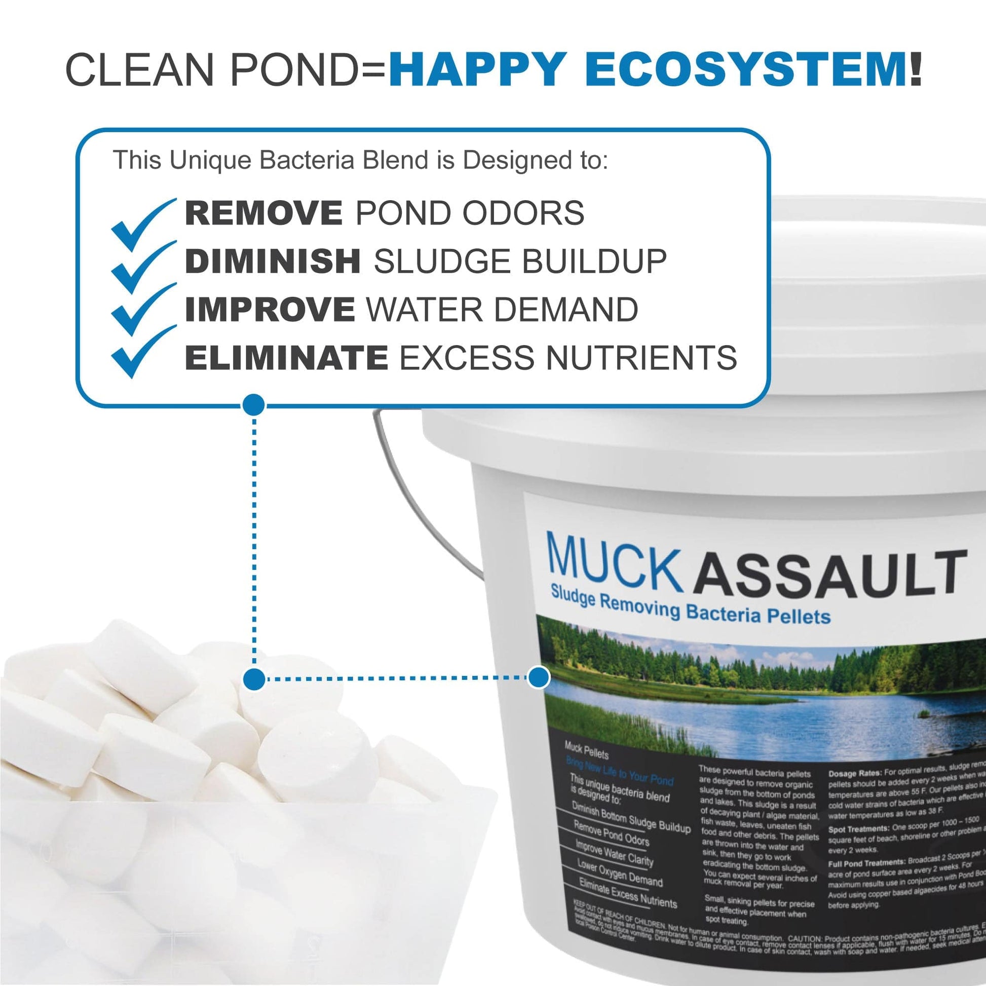 Muck Assault Sludge Remover Pellets - Living Water Aeration