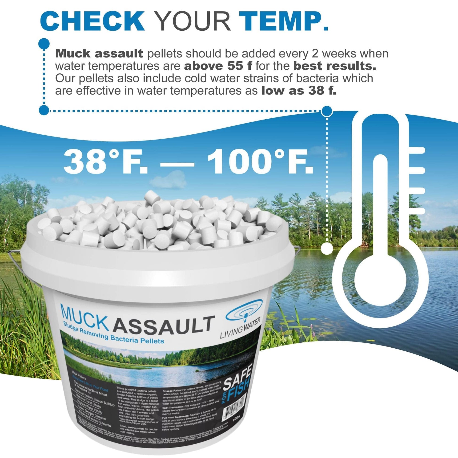 Muck Assault Sludge Remover Pellets - Living Water Aeration