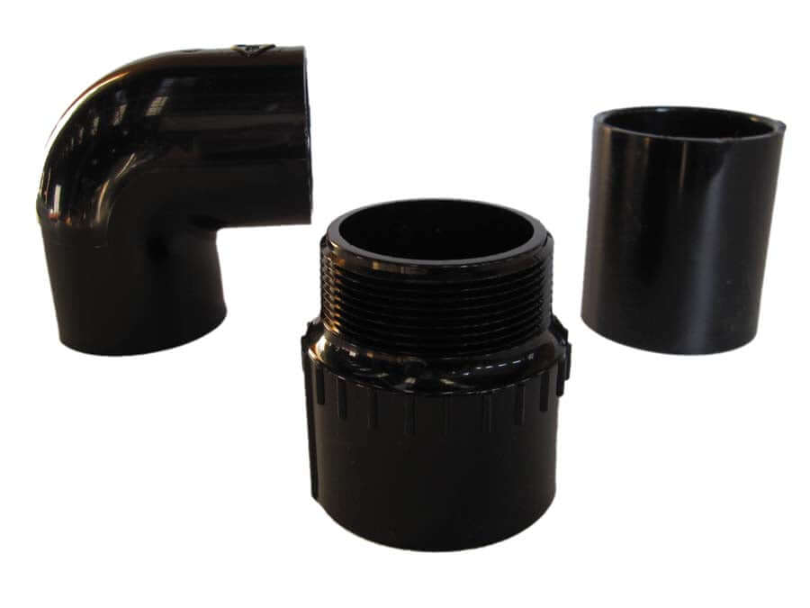 PVC elbow fittings 90 degree and 45 degree black PVC 90° elbow and slip coupling fittings for plumbing and irrigation