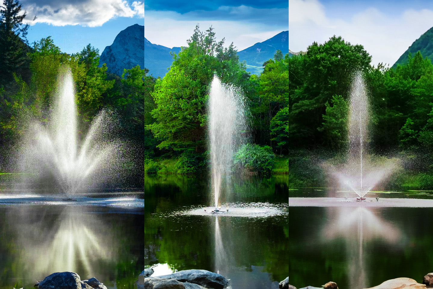 Scott Aerator The Triad Pond Fountain - Living Water Aeration