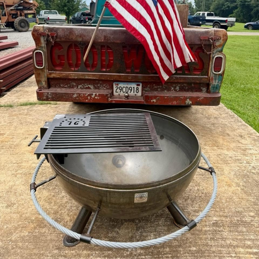 30" Good Works Carbon Steel Fire Pit w/ Footrest - 100% USA MADE