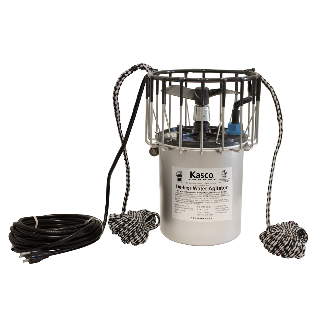 KASCO Deicers for Ponds and Lakes - heavy-duty de-icing solution protecting docks from ice damage.
