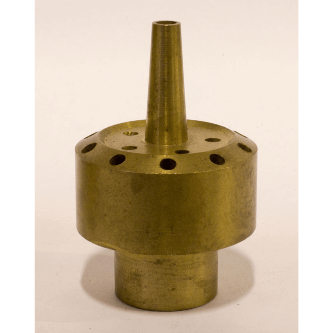 Installation example of Easypro Three Tier Nozzle in an outdoor fountain, demonstrating its full, thick water spray.