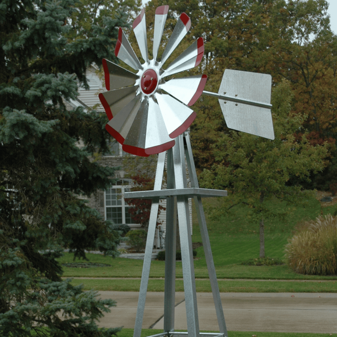 Galvanized Backyard Ornamental Windmill - 8'.