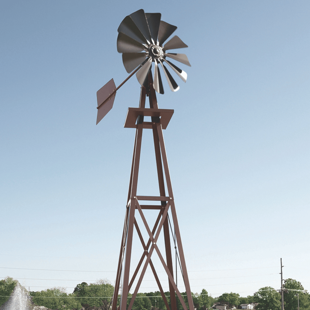 Galvanized Backyard Ornamental Windmill - 8'.