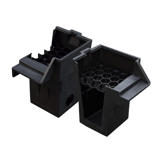 Easypro Waterfall Spillway Left / Right Ends Unassembled - Set up for 2" Pipe expandable waterfall spillway ends for ponds