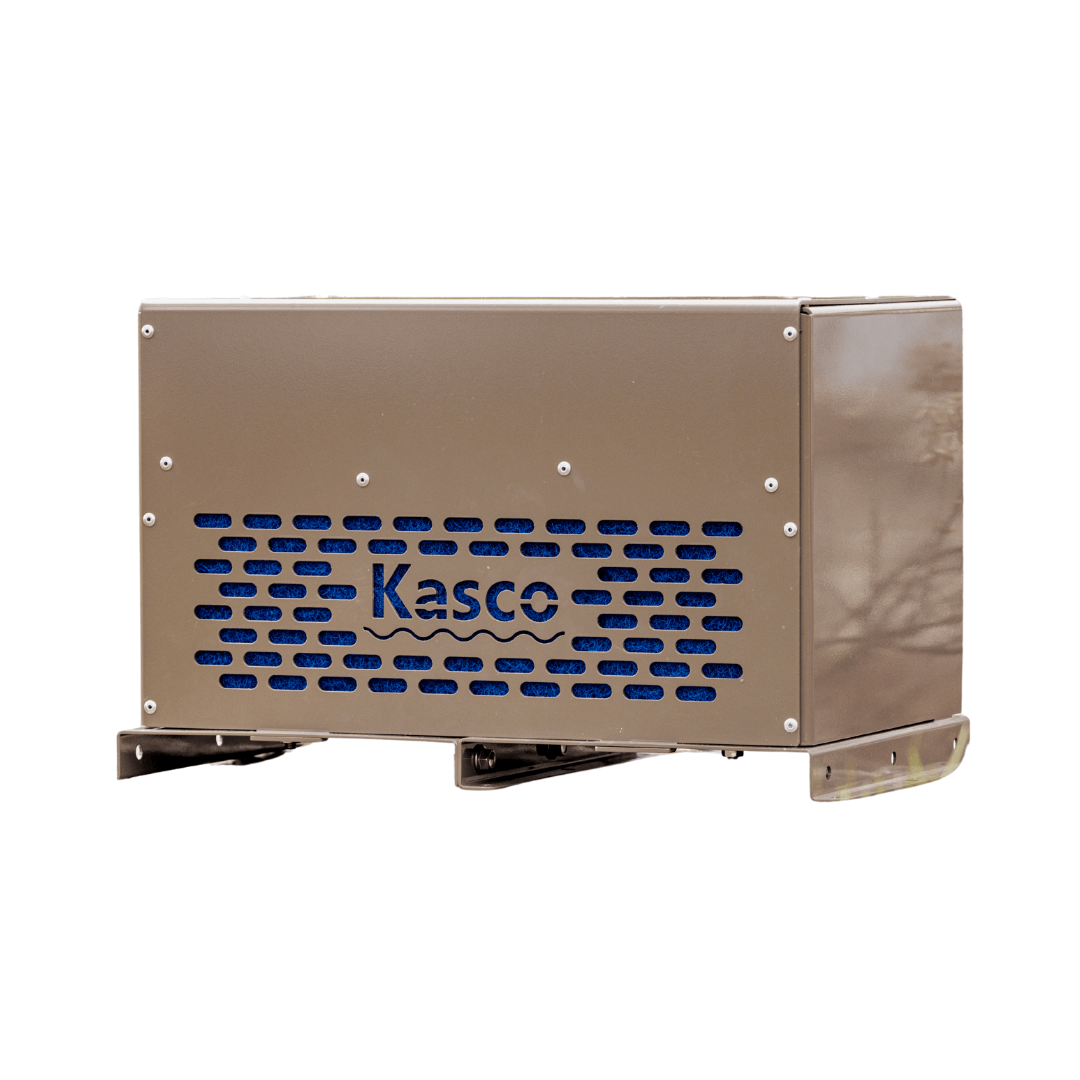 Kasco RobustAire RA7 pond aeration system compressor cabinet unit with Kasco logo