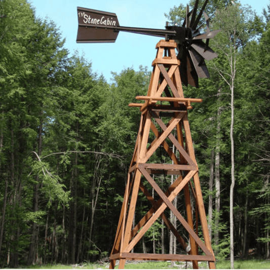 16′ Functional Aeration Wood Windmill – 4-Legged.