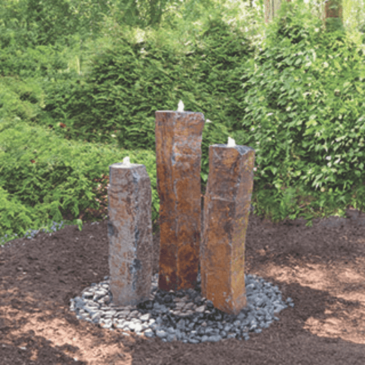 Large Polished Top Basalt Fountain 3 Piece Kit.