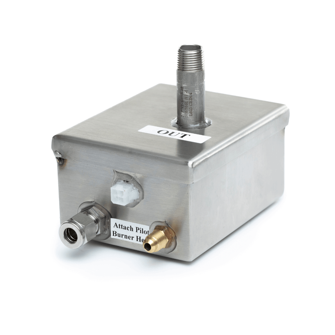 Submersible Fire ON Water Electronic Ignition System stainless steel control box with gas inlet/outlet fittings