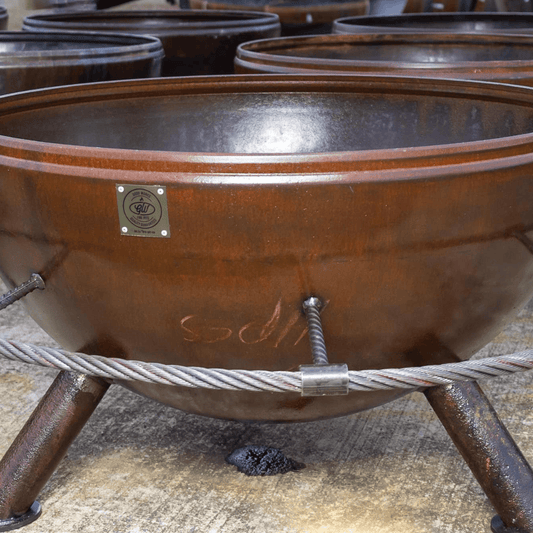 41" Carbon Steel Fire Pit w/ Footrest.