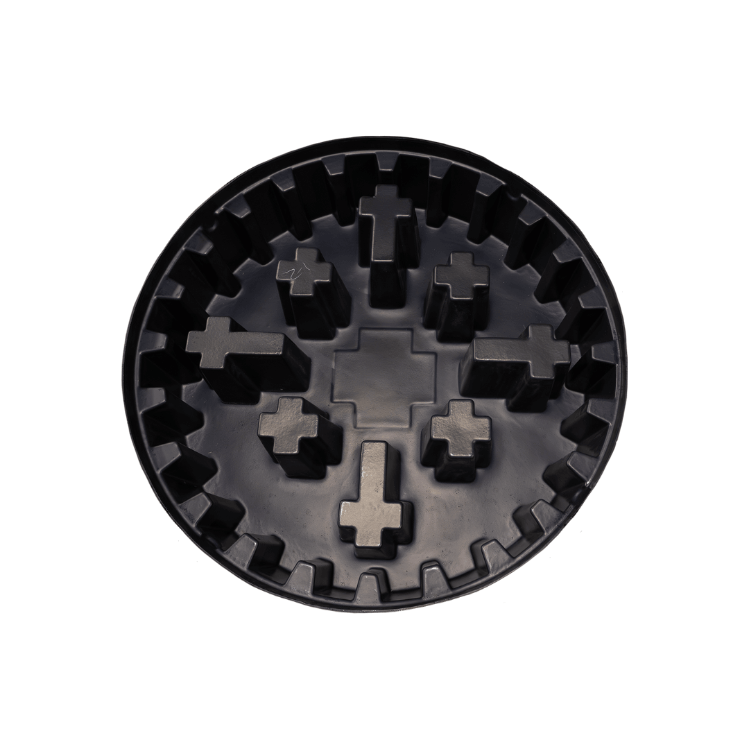Hercules Basin 72 inch heavy-duty fountain basin top view of molded support ribs for large water feature fountains