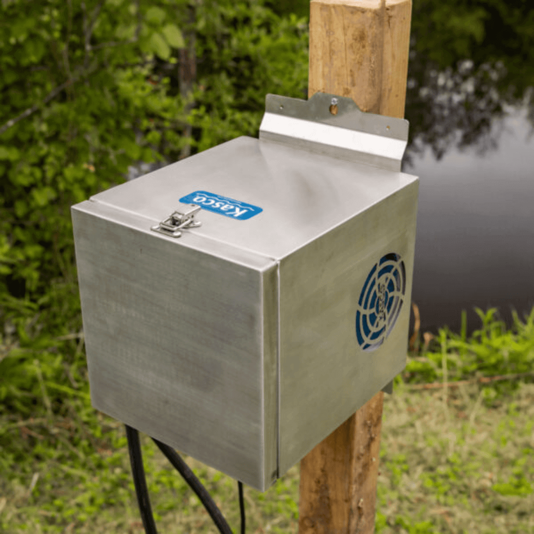 KASCO DA Home Systems post mount subassembly 774440 stainless post-mounted DA cabinet enclosure by pond