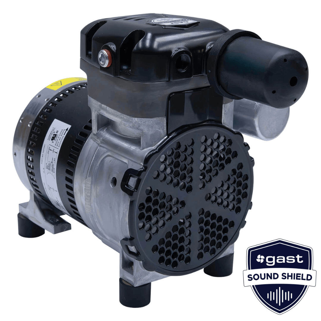 Stratus 1/4 HP rocking piston pond aeration compressor with sound shield SRC Series single rocking piston compressor with sound shield