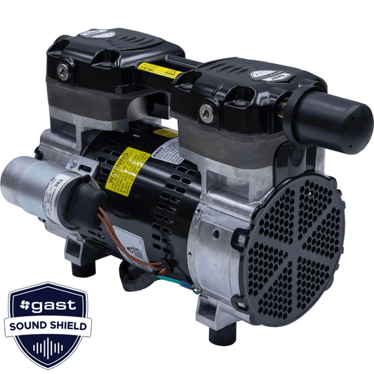 Stratus 3/4 HP SRC Series Dual Rocking Piston Compressor with Sound Shield.