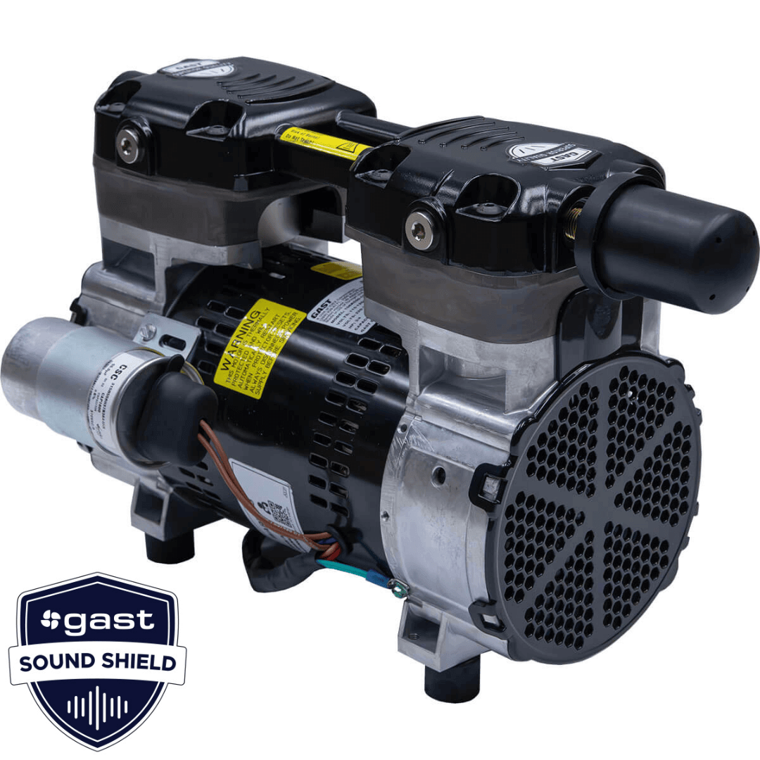 Stratus SRC Series compressor with Sound Shield, 3/4 HP ultra-quiet oil-less rocking piston compressor for pond aeration