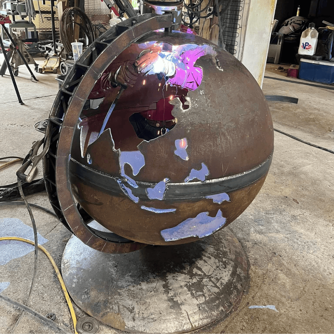 Spinning Globe Fire Pit.
