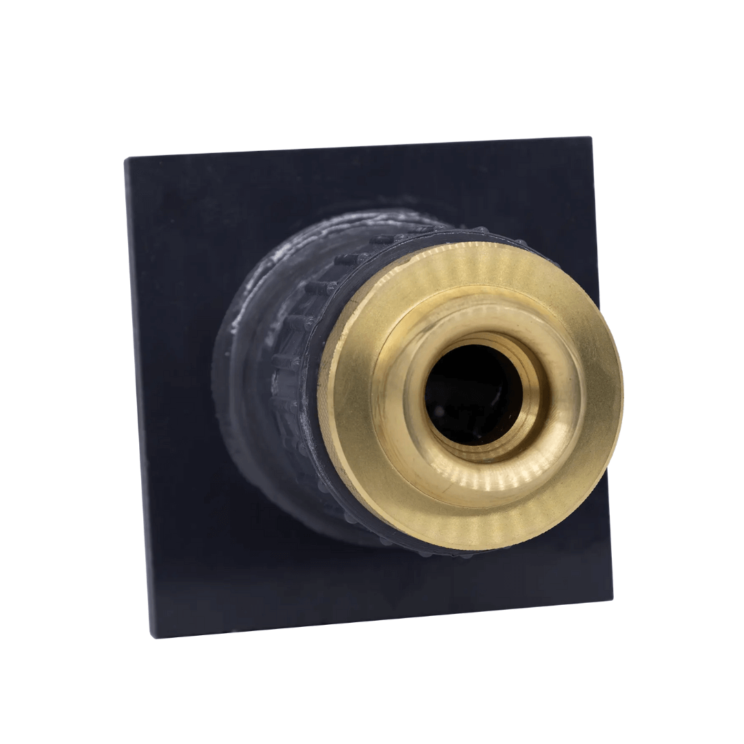 1.5 inch brass eyeball return fitting for pools and fountains, adjustable 15° concrete-embed return flange for formal pools and fountains