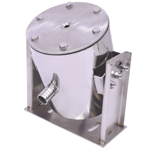 Arching stream fountain kit with color changing LED stainless steel fountain nozzle housing with hose barb inlet