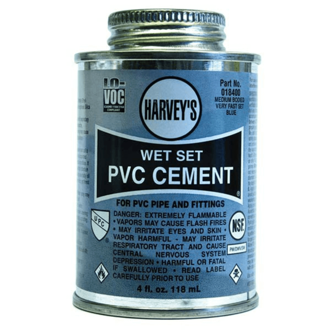 Harvey’s wet set PVC cement can for pond and water feature pipes - PVC glue for pond plumbing