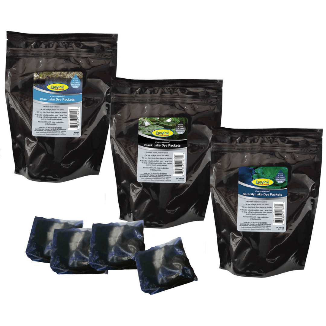 EasyPro Lake Dye Packets dry 4-pack blue pond dye packets for true blue pond water colorant