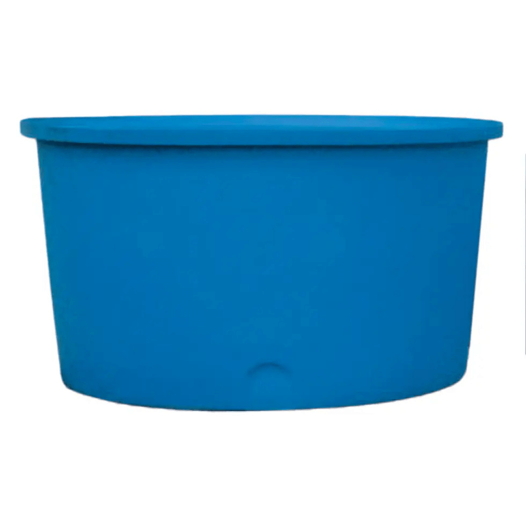 300 gallon round flat bottom tank - 65 inch diameter blue poly tank for koi display, filtration, aquaculture and holding