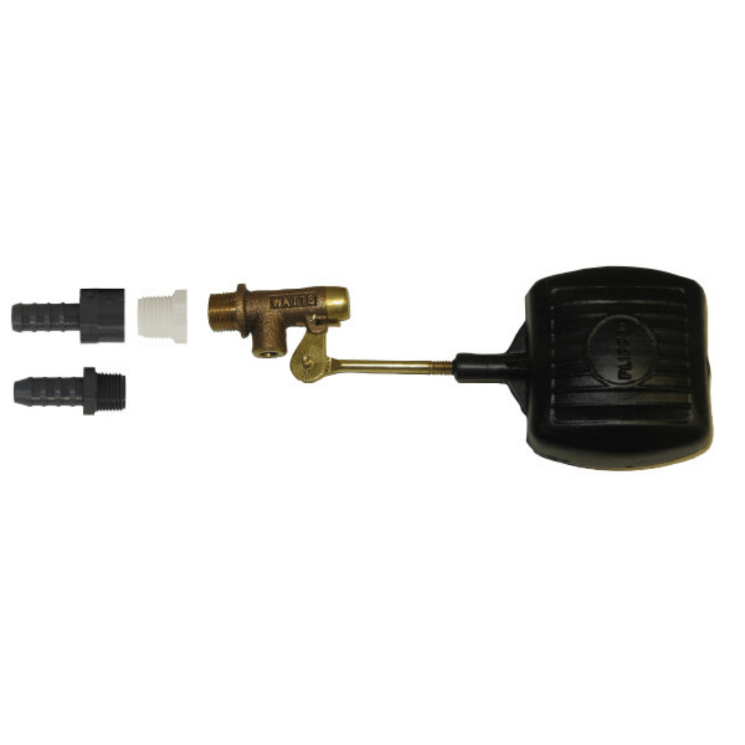 Pro-Series 1/2" Economy Brass Fill Valve kit - 1/2 inch brass fill valve for skimmer with float and fittings