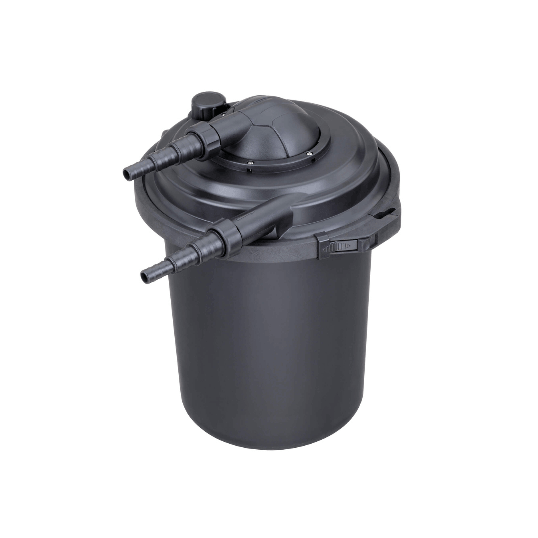 Eco-Clear pressurized pond filter 650 to 3900 gallons pressurized pond filter canister with inlet and outlet hose connectors