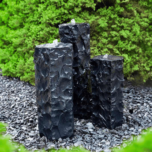 Textured Midnight Basalt Fountain Trio.