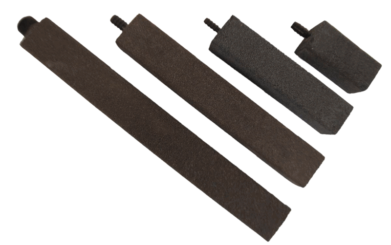 Alumina Airstone Aeration Diffuser bar air stone set with inlet barbs for fine bubble aeration, ozone resistant, self-weighting