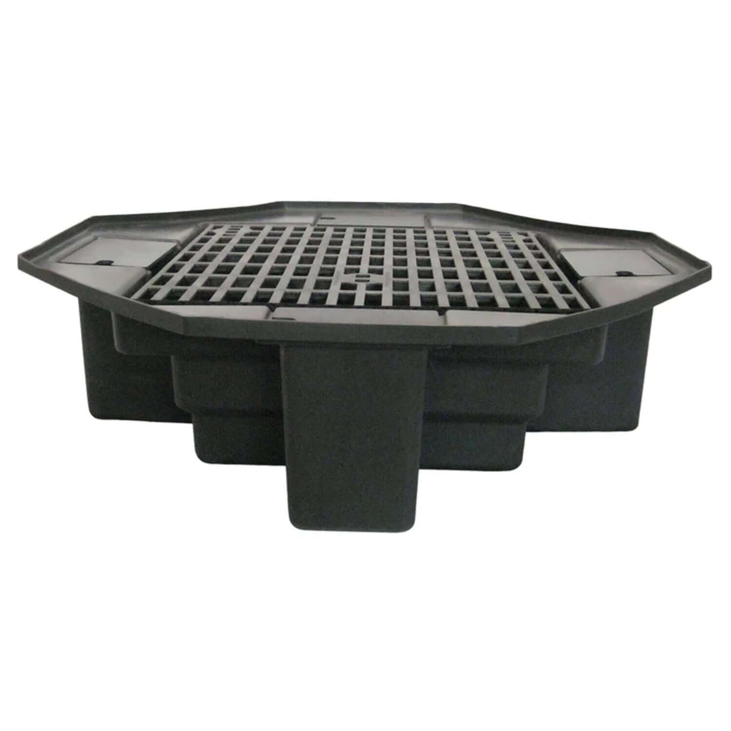 Basin with grate for real basalt bubbling fountain kit, supports medium natural top basalt column three-pack 14 20 27 inch