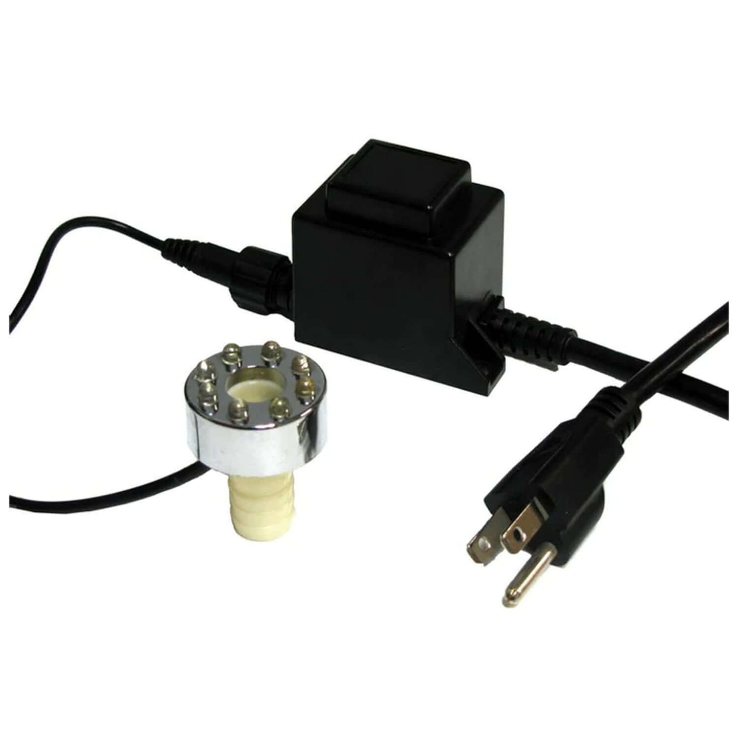 LED underwater statuary pond light kit with transformer, power cord and underwater LED light head for fountain or pond use