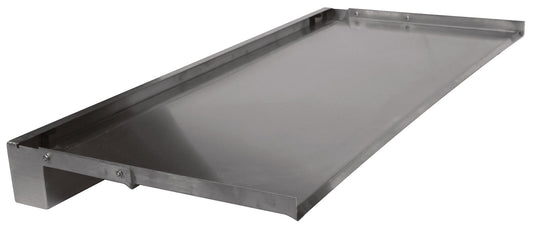 Vianti Falls stainless steel extended lip waterfall spillway, shown on its own before installation