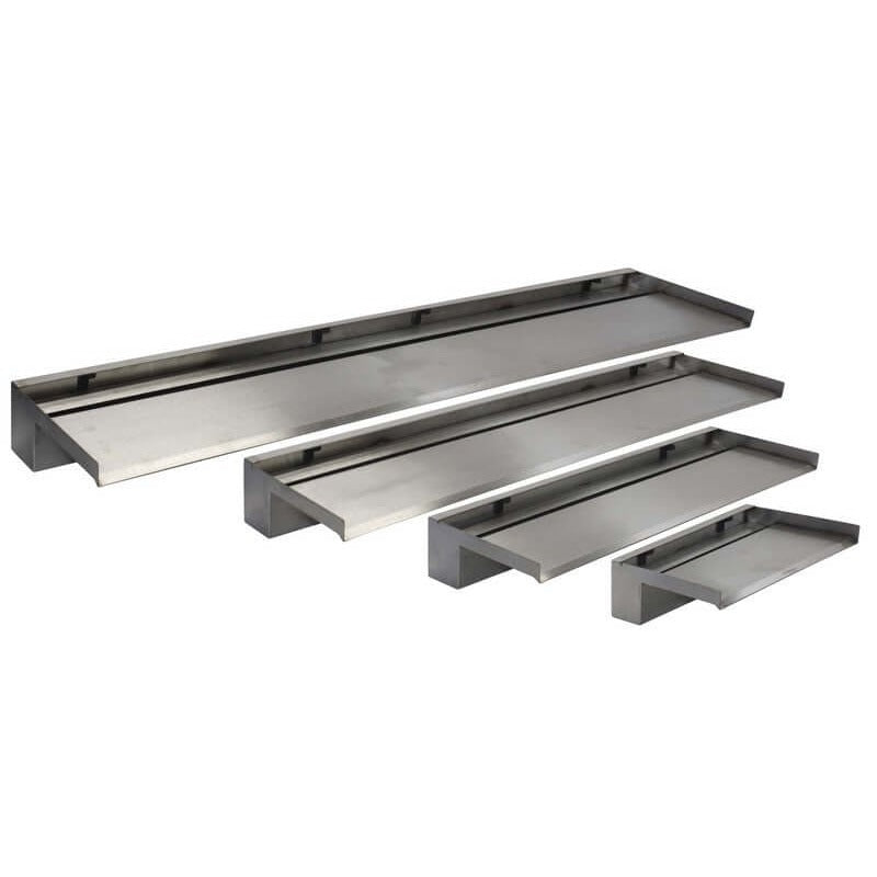 11 1/2" Vianti Falls Kit without Lights stainless steel waterfall spillway kit, 11" sheet-flow weir with internal baffles