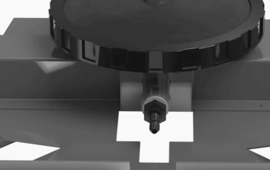 EPMDCV 3/8" x 1/2" diffuser check valve barb fitting connection detail on diffuser assembly