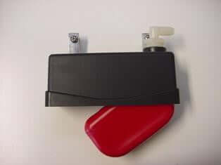 Box Style Fill Valve with enclosed float for skimmer, durable box design, includes 1/2 inch barb fitting for vinyl tubing