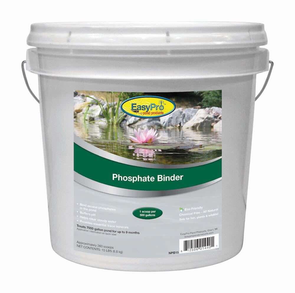 Easypro Phosphate Binder 15 lb Pail natural plant-based phosphate binder powder for koi ponds and water gardens, buffers pH