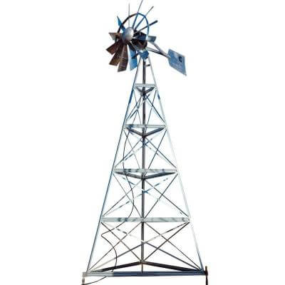 20 ft windmill pond aerator kit 20' Outdoor Water Solutions windmill tower for off-grid pond aeration system