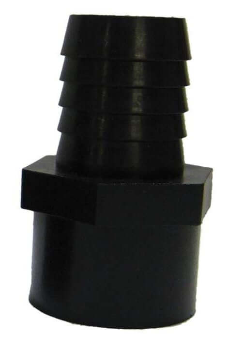 1/2" FPT to 3/4" barb hose fitting, black plastic female pipe thread to barbed hose adapter