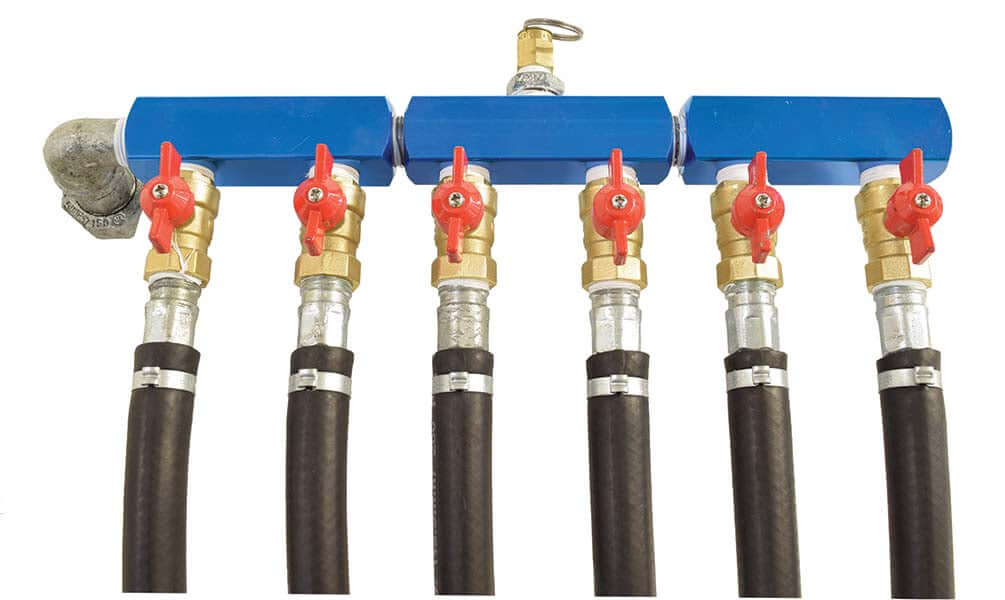 Rotary Vane Six Valve Outlet.