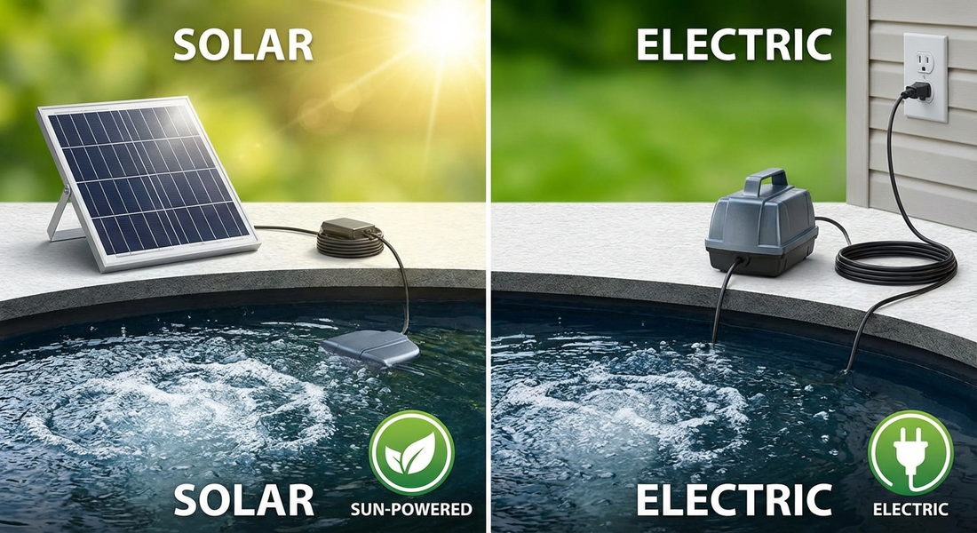 Solar pond aerator vs electric pond aerator comparison