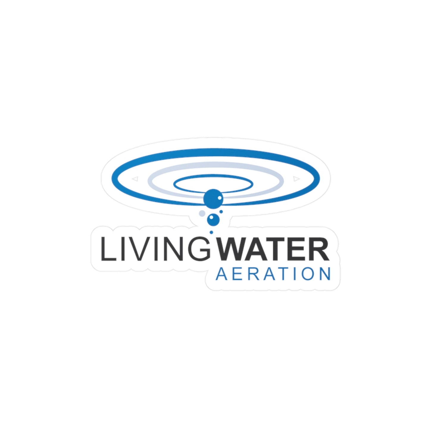 Living Water Aeration Logo Sticker —  Vinyl Decal