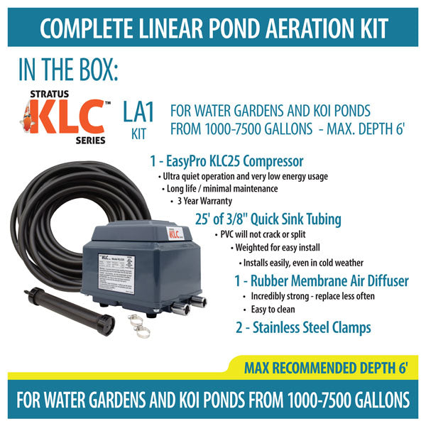 KLC Koi Pond Aerators - 1000 to 7500 gallon ponds