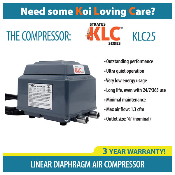 KLC Koi Pond Aerators - 1000 to 7500 gallon ponds