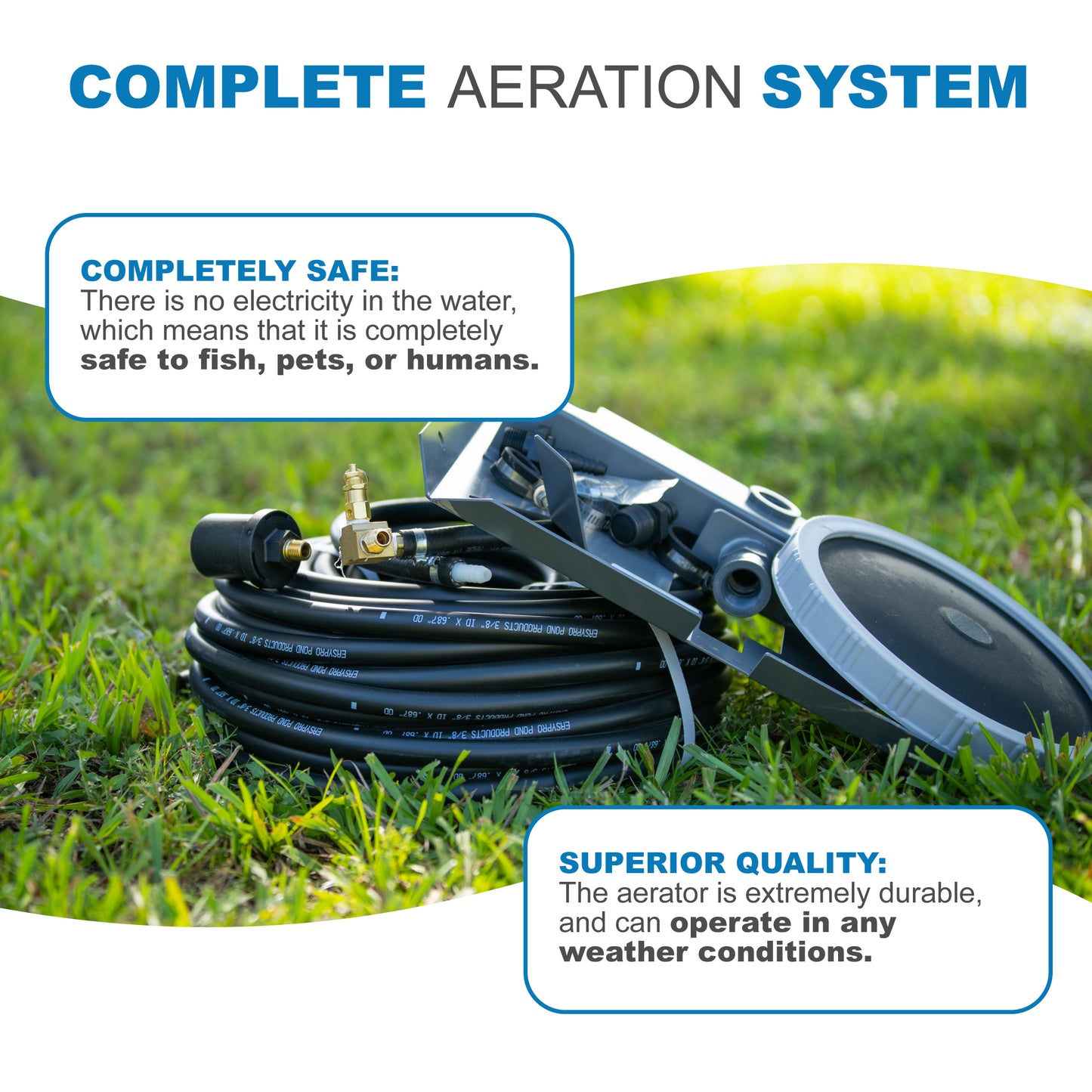 NEW! AirPro Eco 1/2 HP Rocking Piston Pond Aerator Kit - For Ponds up to 2 Acres
